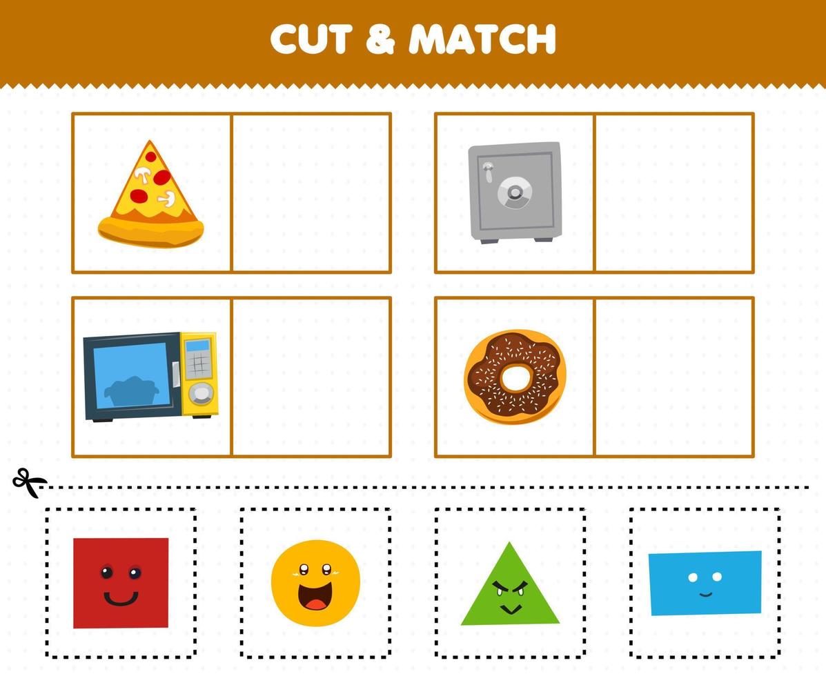 juego educativo para niños corta y combina la misma imagen de dibujos animados lindo forma triángulo pizza cuadrado caja de seguridad rectángulo microondas círculo donut 9954367 Vector en Vecteezy juego educativo para niños corta y combina la misma imagen de dibujos animados lindo forma triángulo pizza cuadrado caja de seguridad rectángulo microondas círculo donut 9954367 Vector en Vecteezy