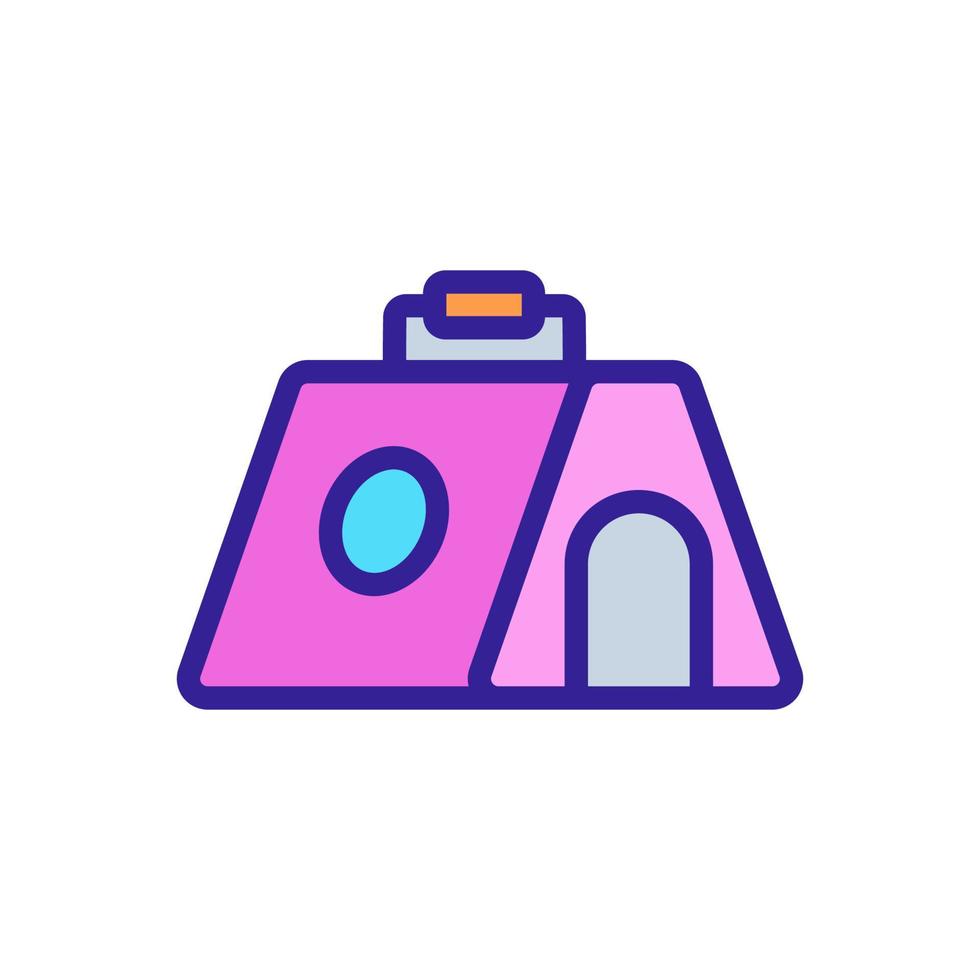 portable canine kennel house icon vector outline illustration