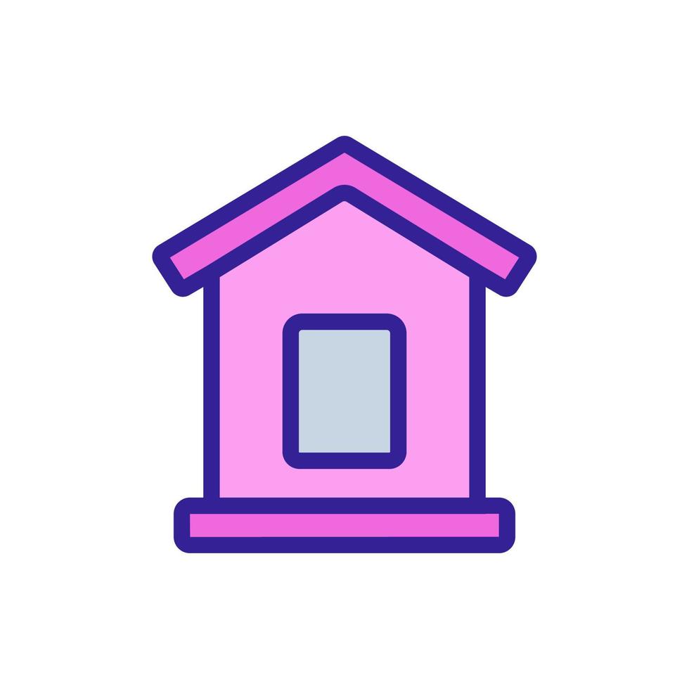dog house with wooden roof icon vector outline illustration