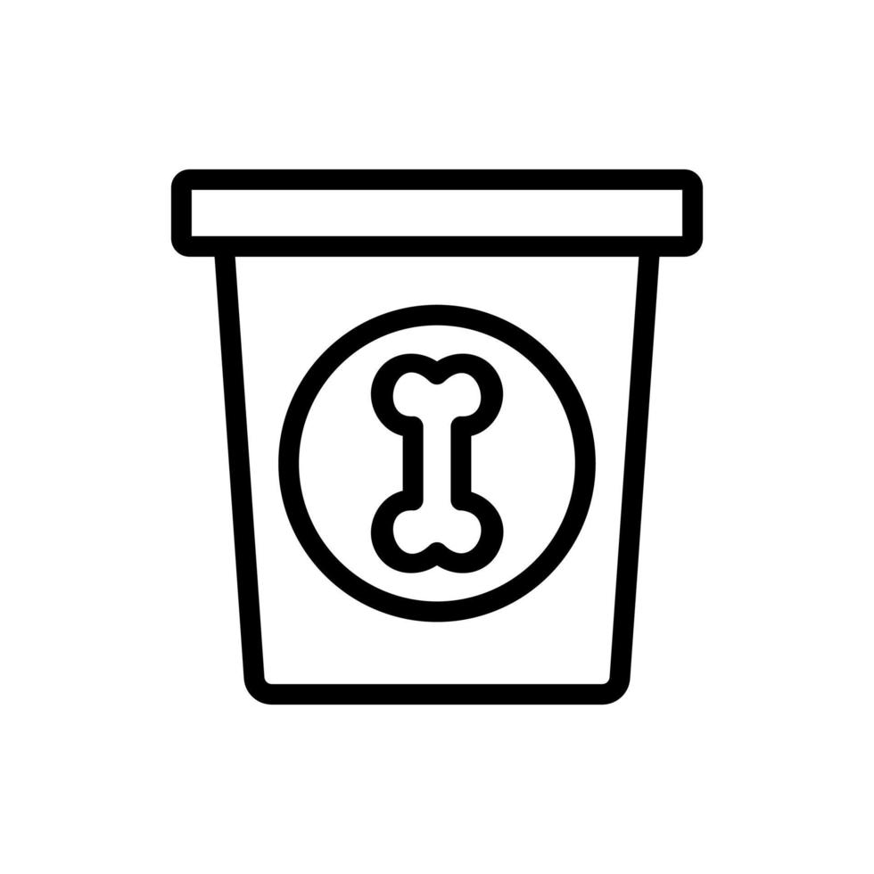 cup with bones food icon vector outline illustration