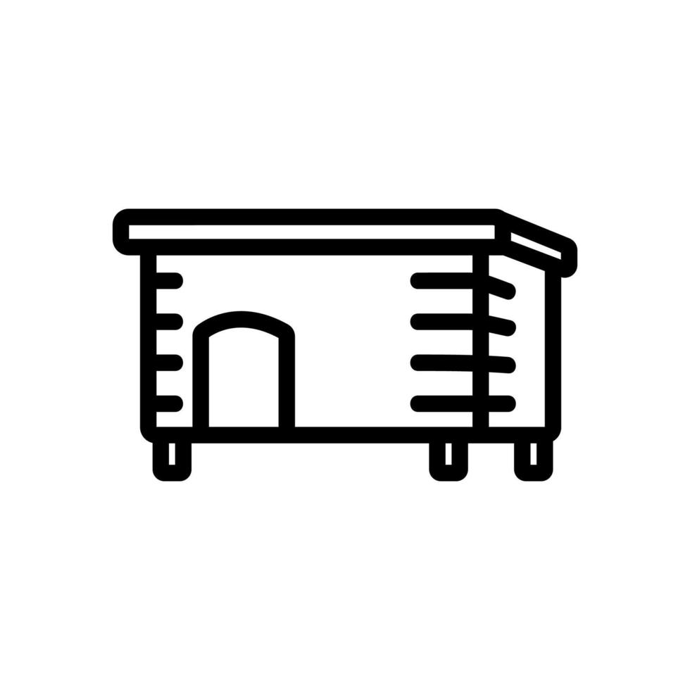 wooden doghouse on racks icon vector outline illustration