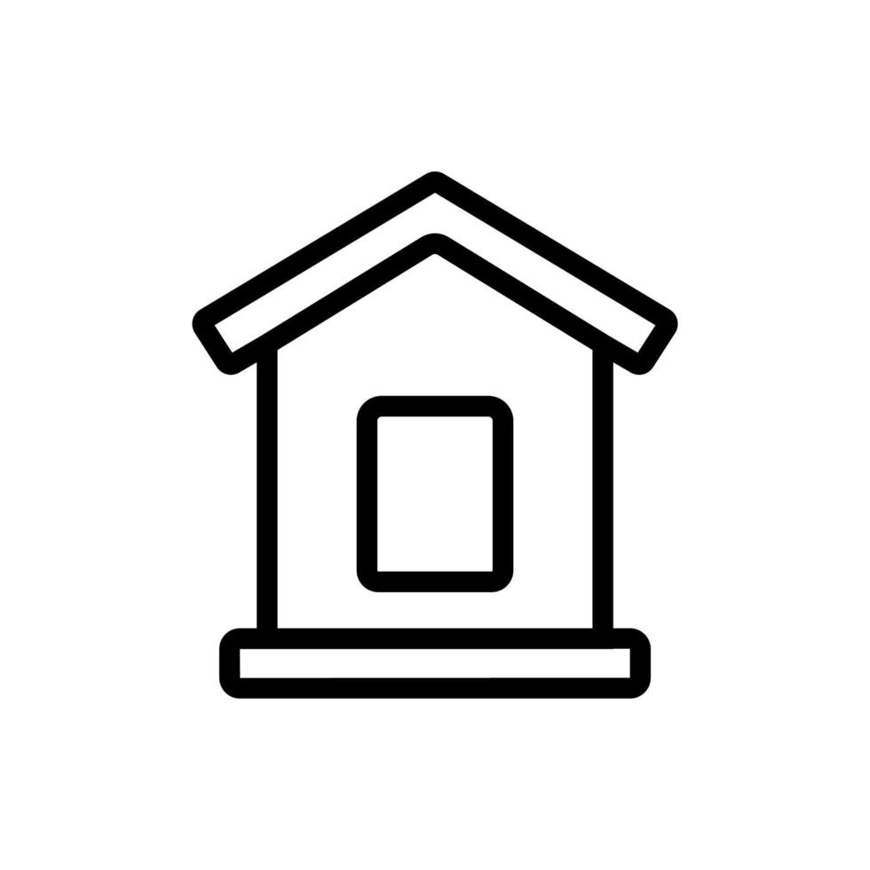 dog house with wooden roof icon vector outline illustration