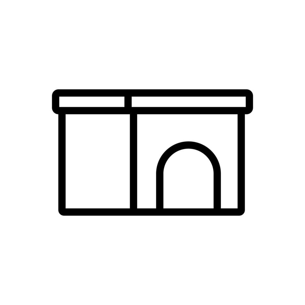 square shaped doghouse icon vector outline illustration