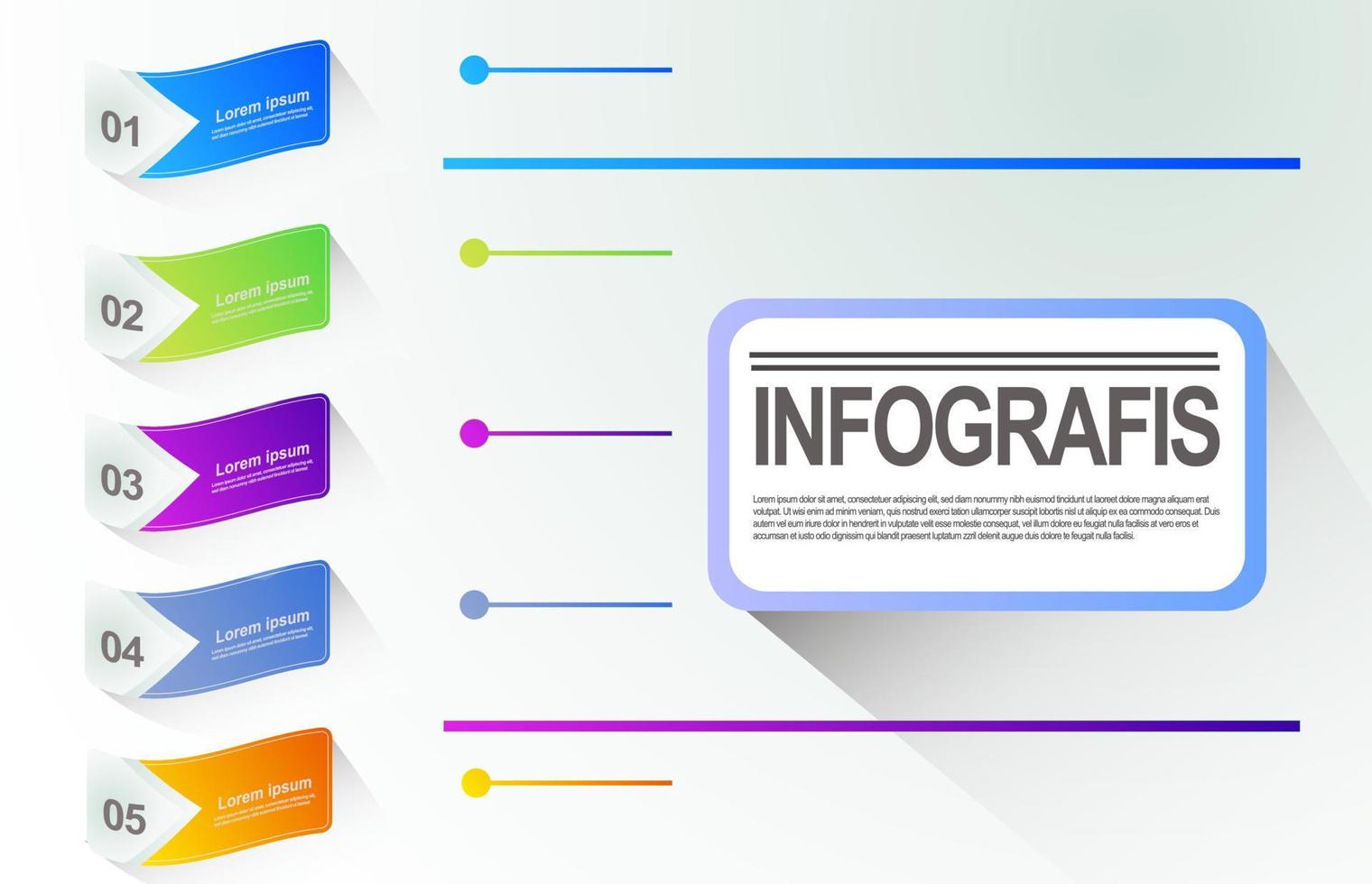 Infographics template with step options for business with gradient color vector