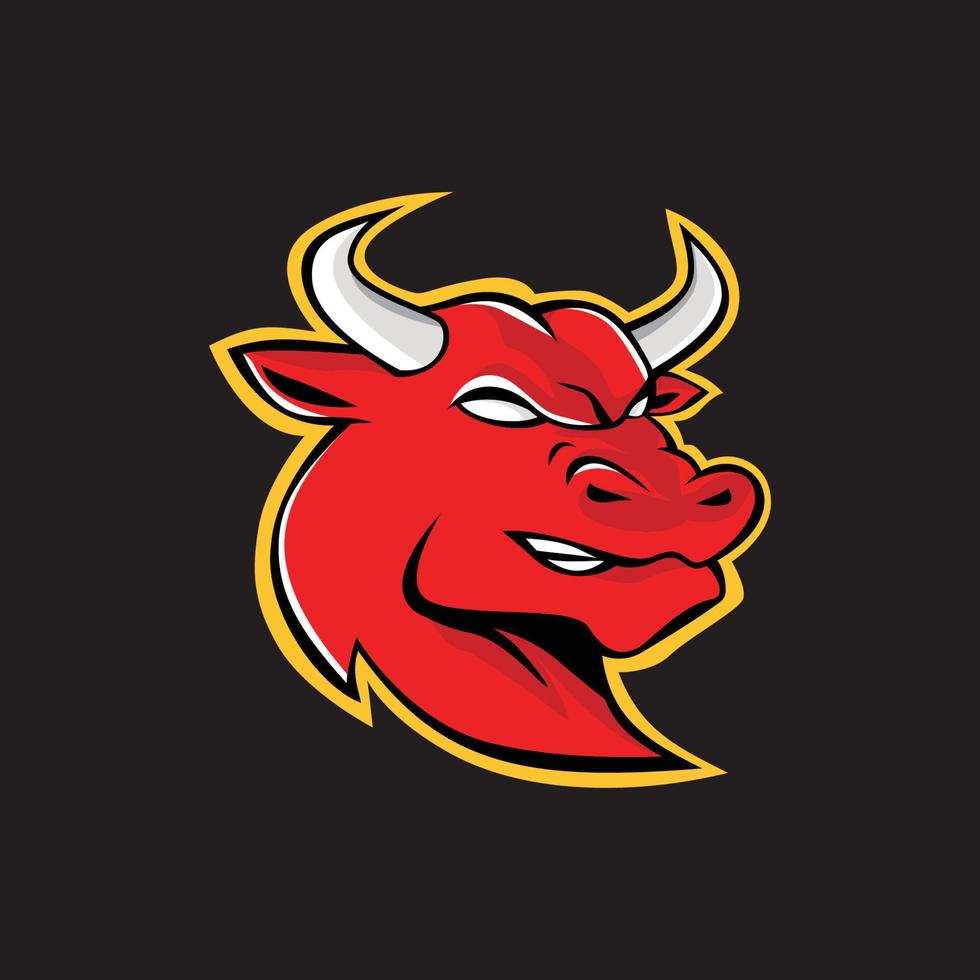 bull logo template. wild animal sign and symbol. vector