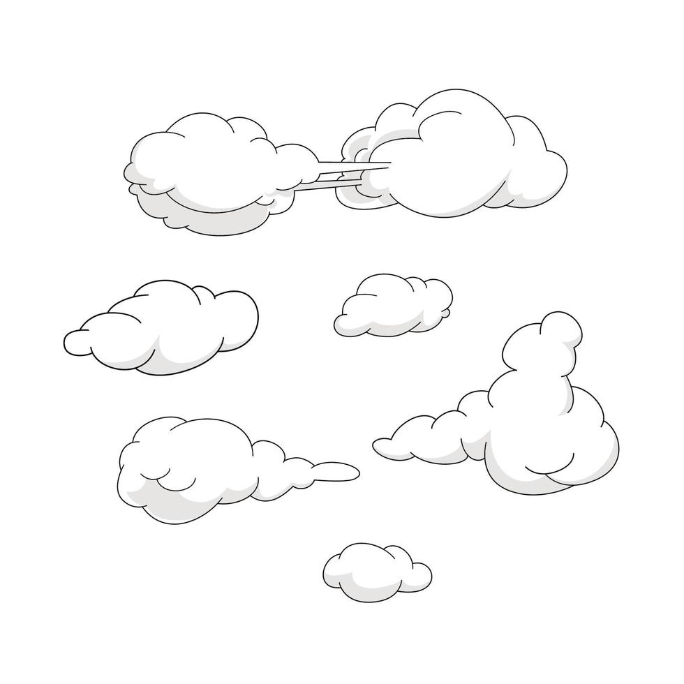 ilustración de vector de nube. signo y símbolo de humo.