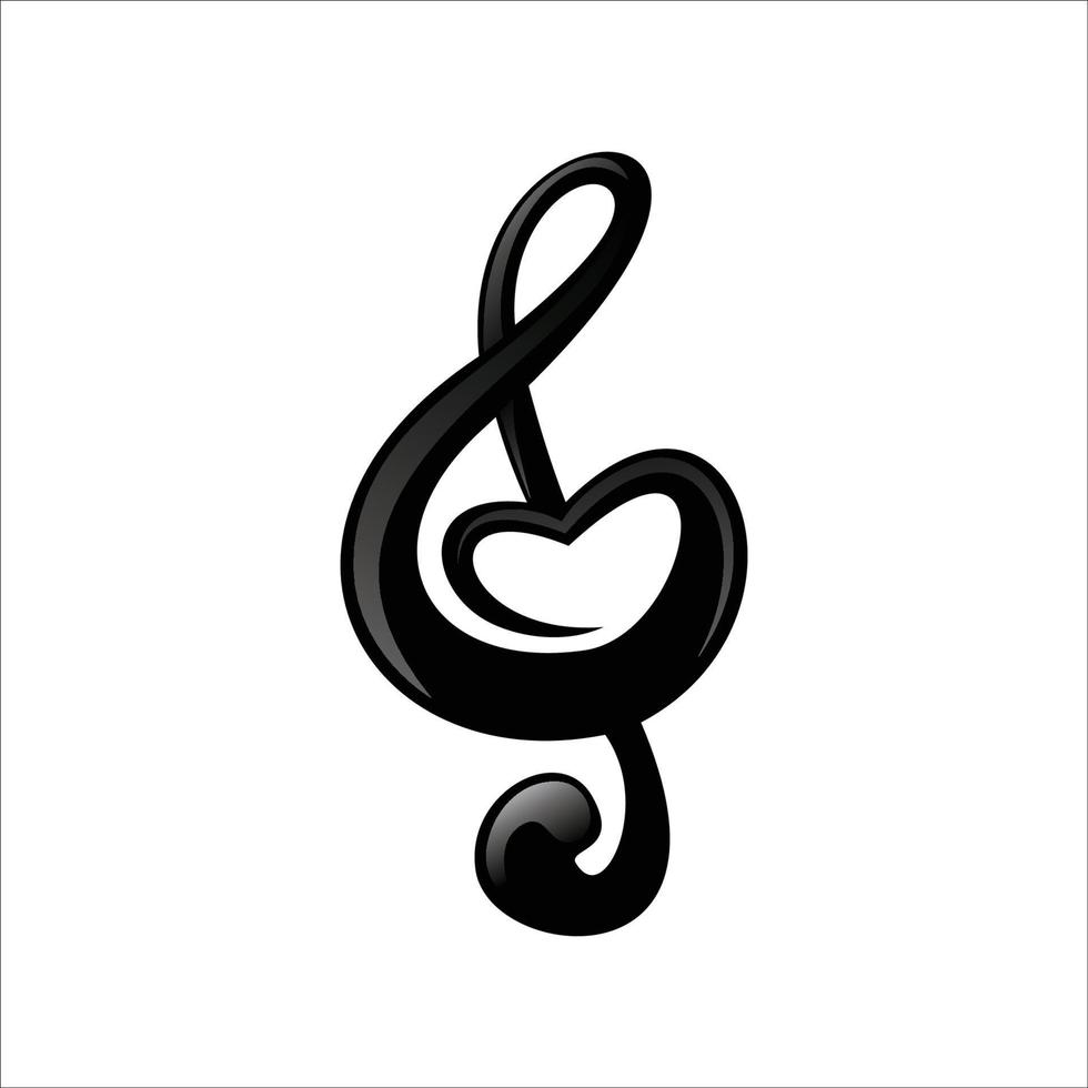 clef love sign and symbol. love music vector illustration.