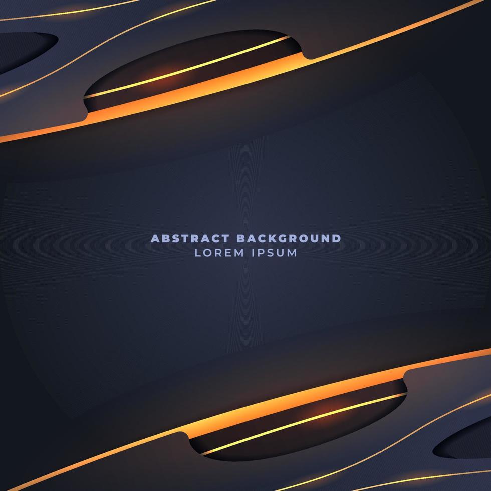 Simple elegant dark background abstract element with golden accents vector