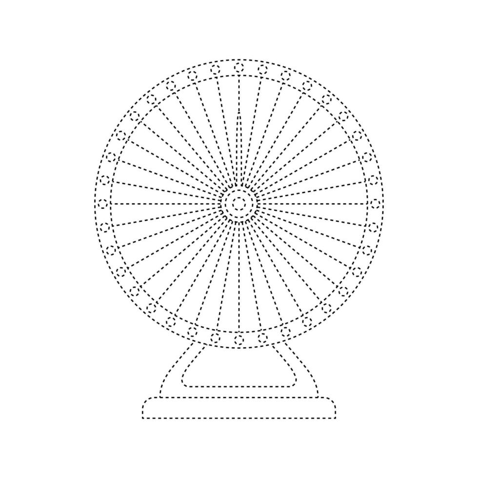 hoja de trabajo de seguimiento de la rueda de la fortuna para niños vector