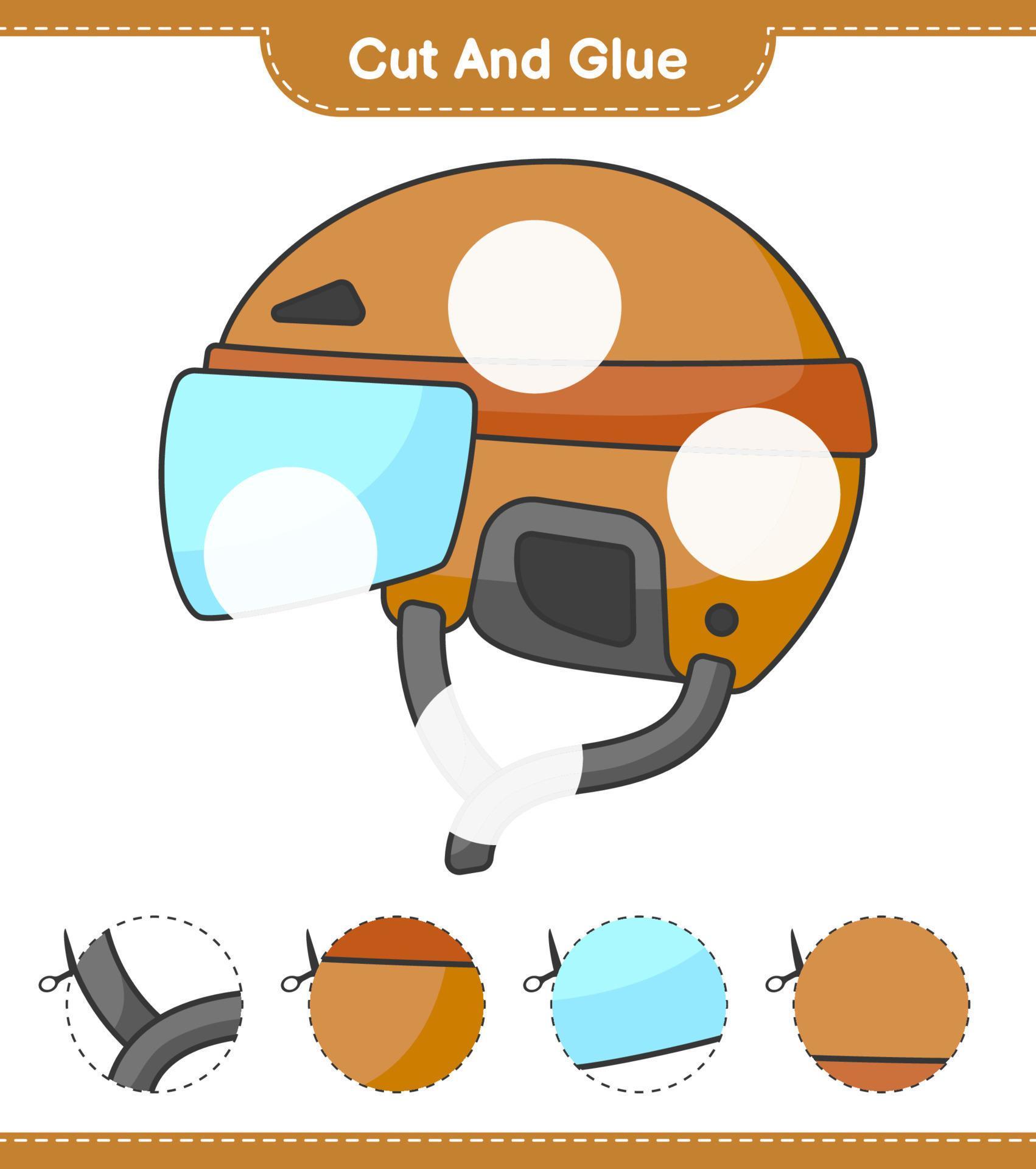 Cut and glue, cut parts of Hockey Helmet and glue them. Educational