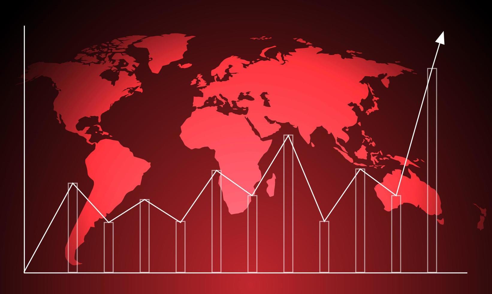 Inflation background worldwide due to pandemic. Graph showing increase in inflation vector