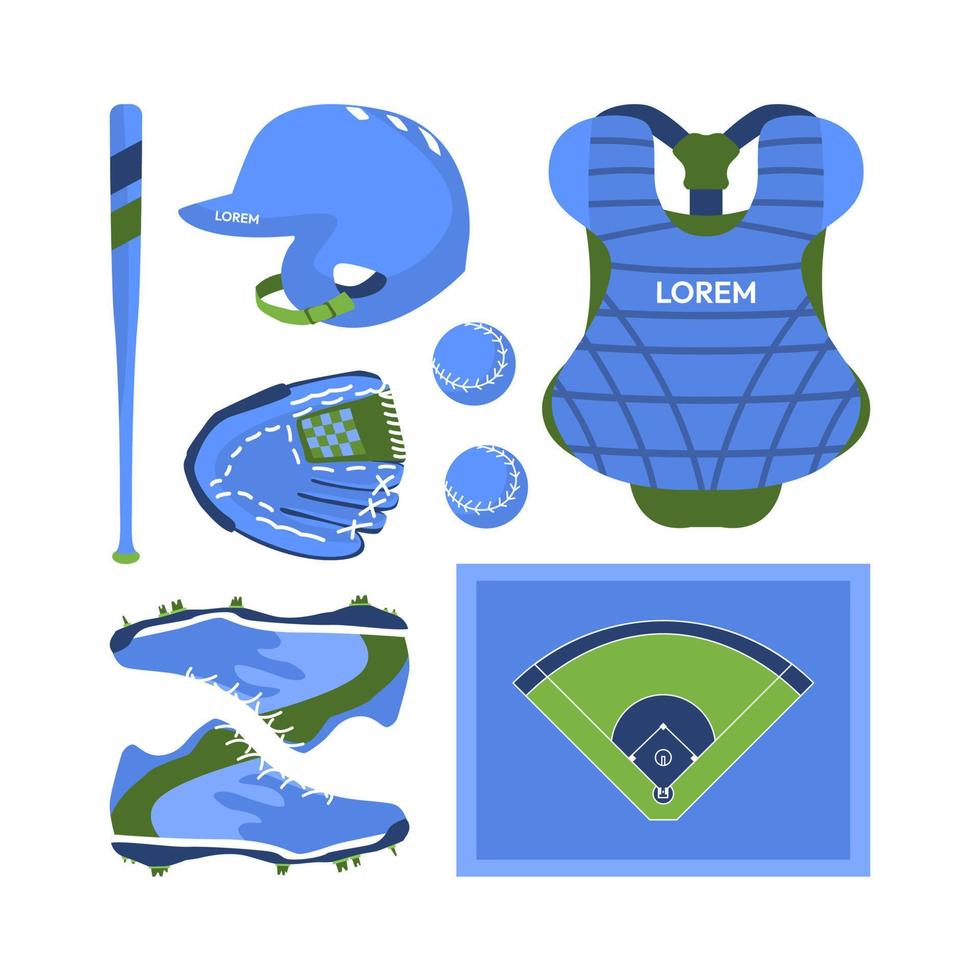 vector de elemento de béisbol con estilo de diseño plano