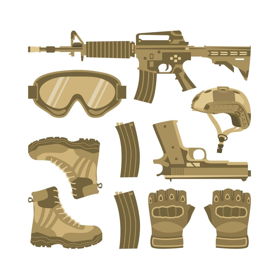 Vector airsoft gun element with flat design style