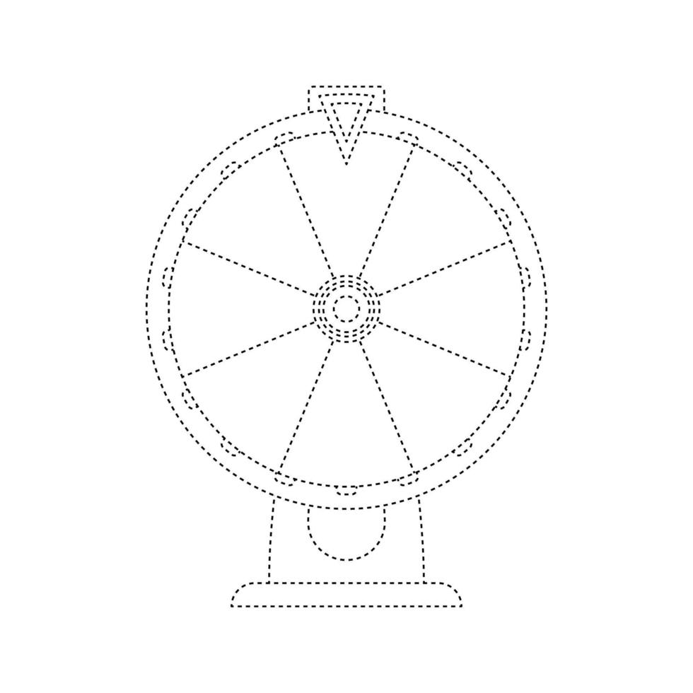 hoja de trabajo de seguimiento de la rueda de la fortuna para niños vector