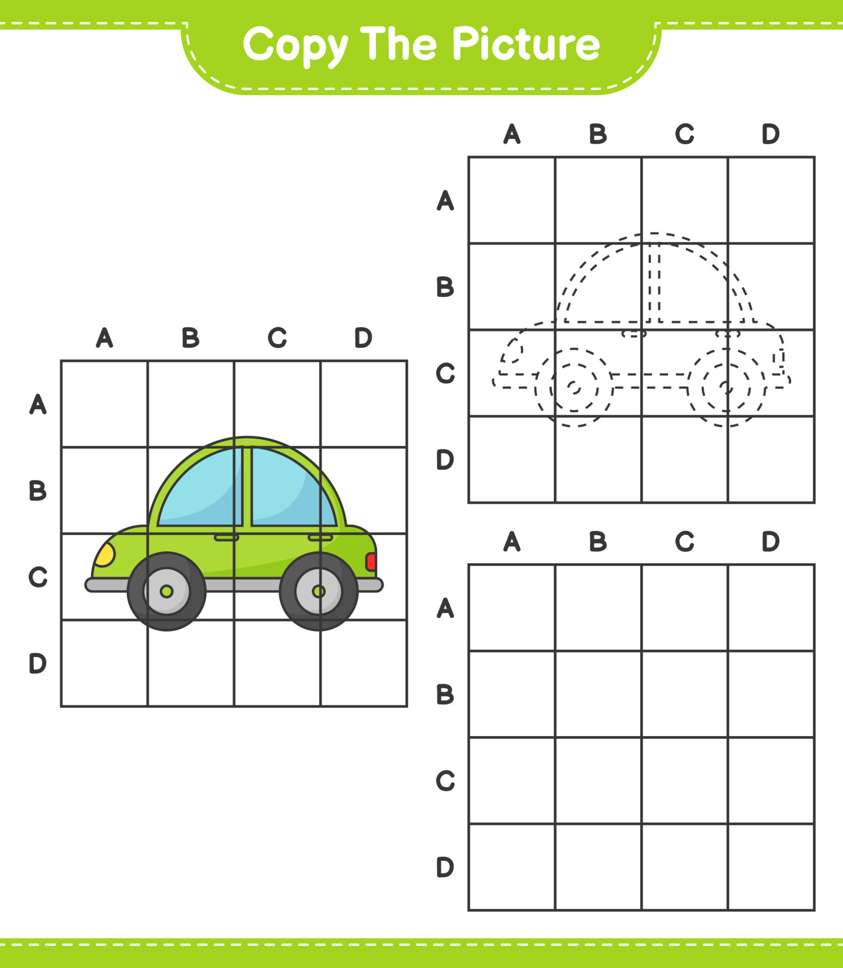 Copy the picture, copy the picture of Car using grid lines. Educational children game, printable worksheet, vector illustration 9955221 Vector Art at Vecteezy Copy the picture, copy the picture of Car using grid lines. Educational children game, printable worksheet, vector illustration 9955221 Vector Art at Vecteezy