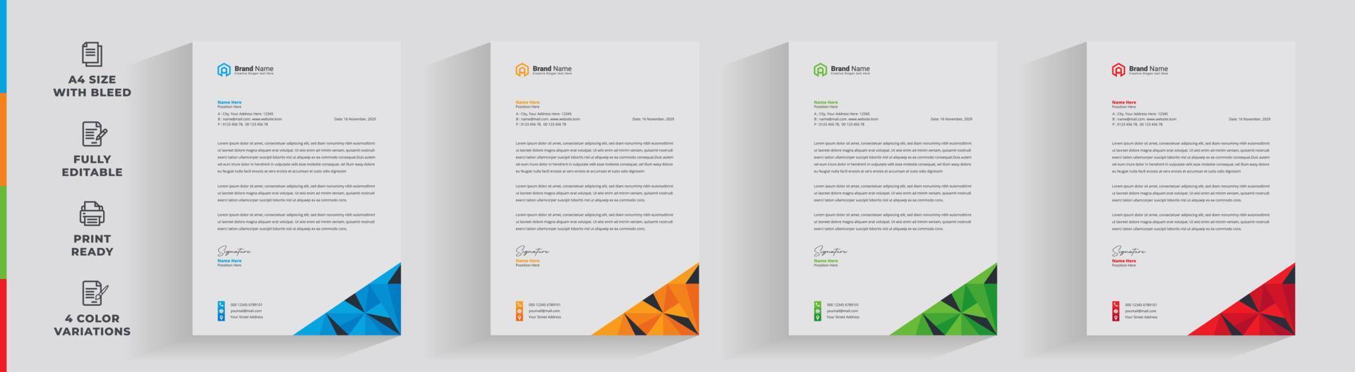 Letterhead corporate creative business company  minimal clean unique template design vector