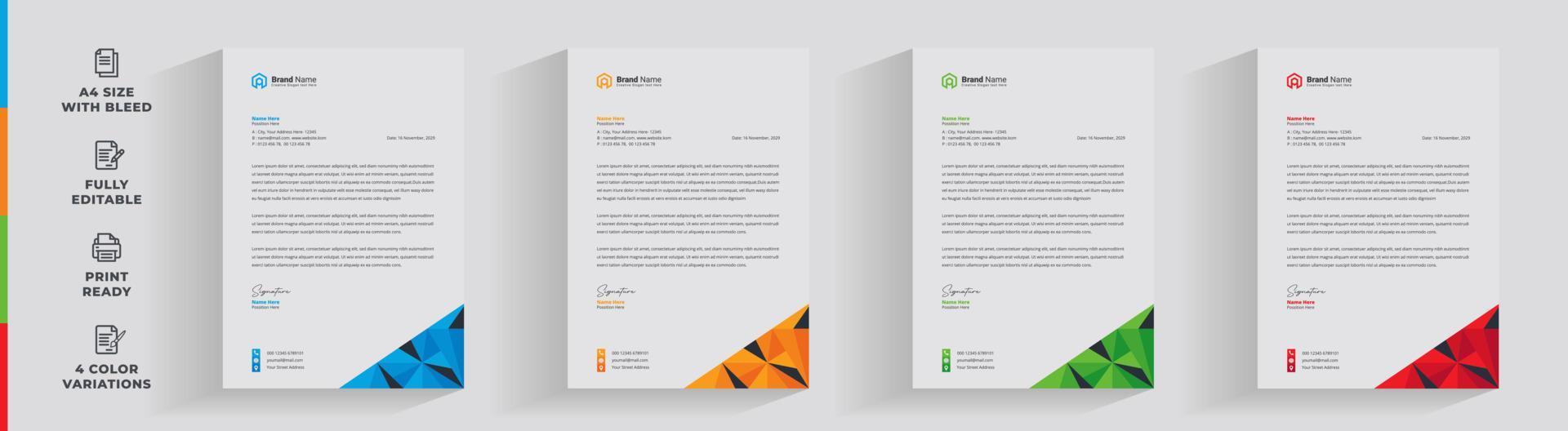 membrete corporativo creativo negocio empresa mínimo limpio único diseño de plantilla vector