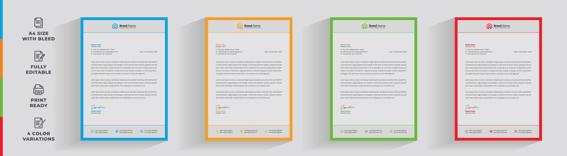 membrete corporativo creativo negocio empresa mínimo limpio único diseño de plantilla vector