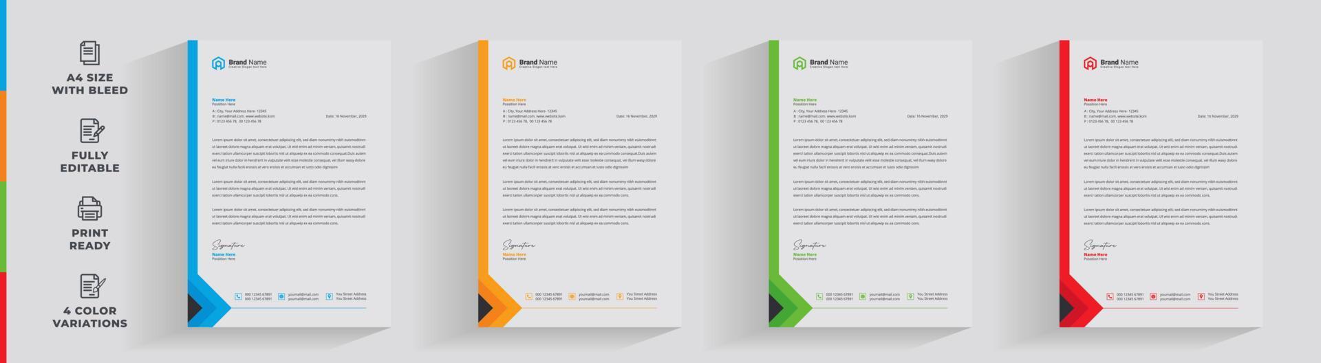 Letterhead corporate creative business company  minimal clean unique template design vector