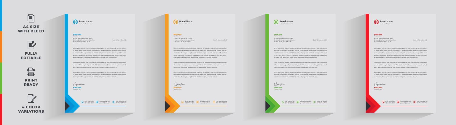 membrete corporativo creativo negocio empresa mínimo limpio único diseño de plantilla vector