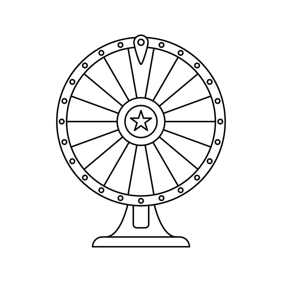 Coloring page with Fortune Wheel for kids vector