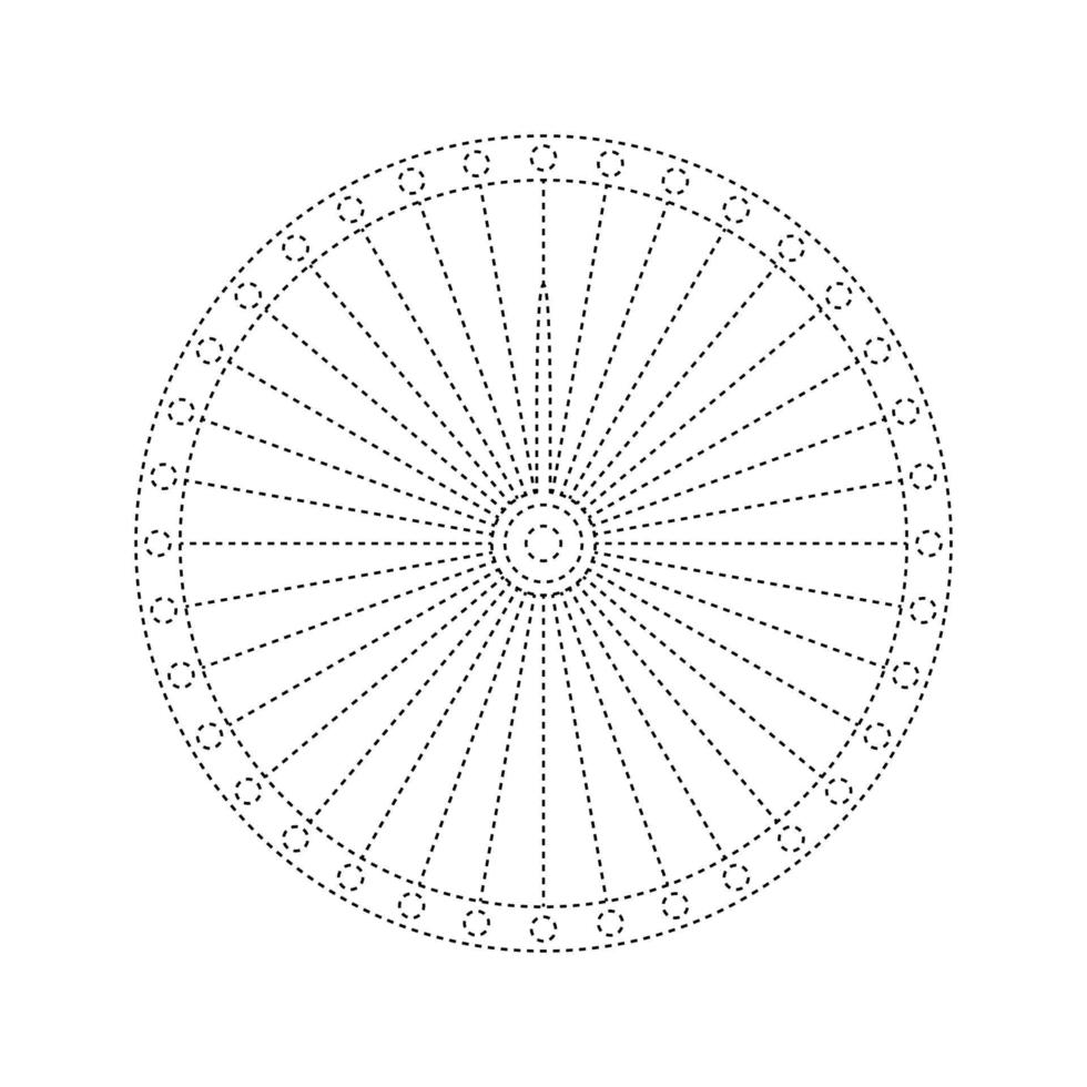 hoja de trabajo de seguimiento de la rueda de la fortuna para niños vector