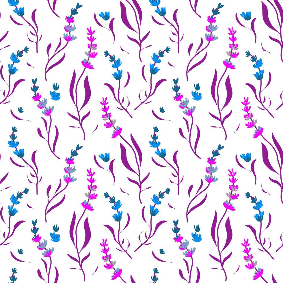 pattern floral witch flowers of lavender vector
