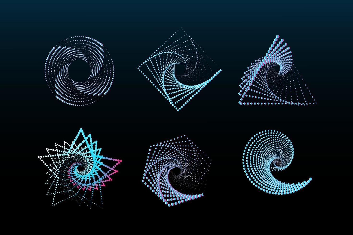 A digital set of abstract holographic forms and modern universal fashionable geometric shapes and 3D and other elements. Vector