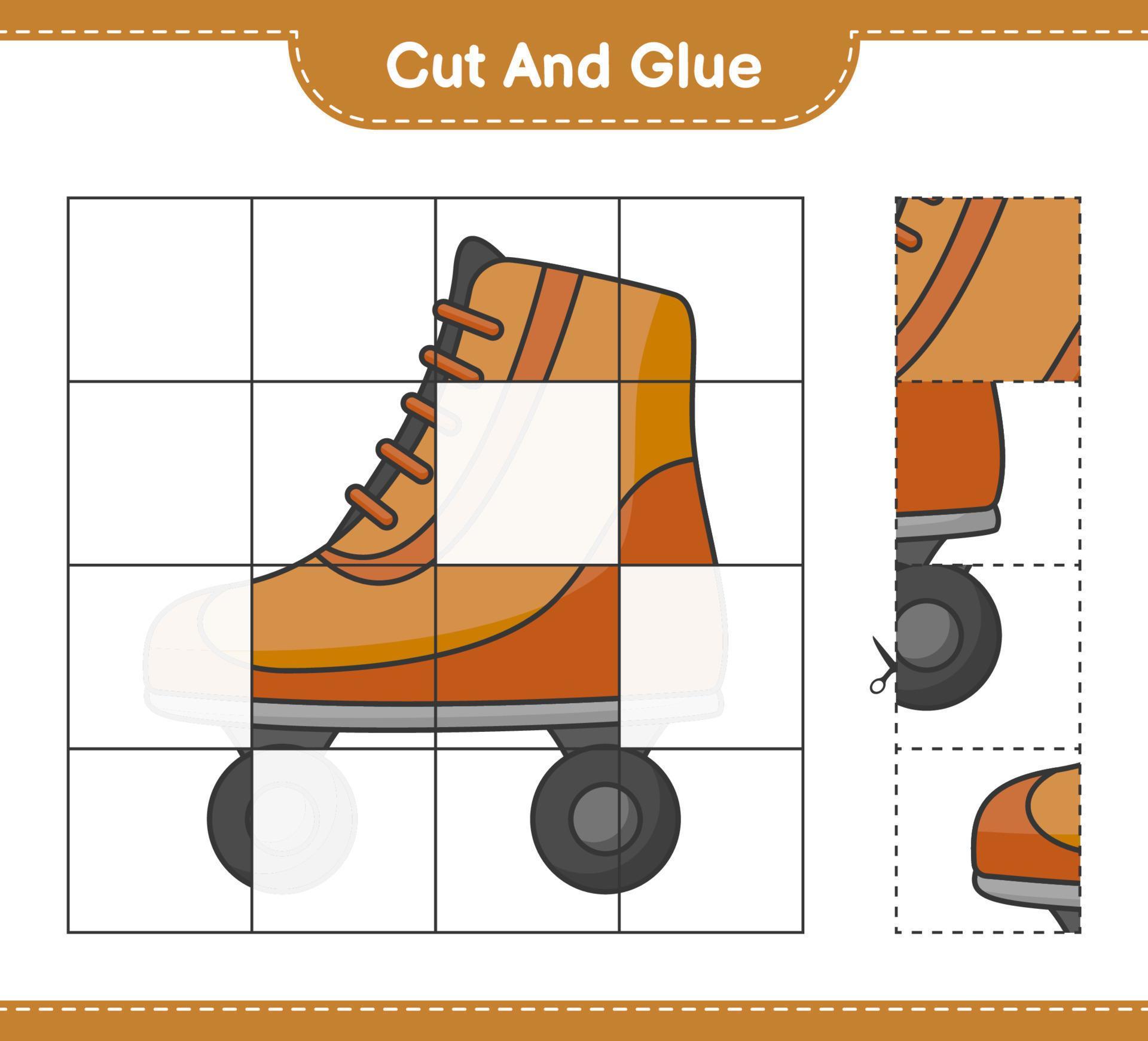 Cut and glue, cut parts of Roller Skate and glue them. Educational