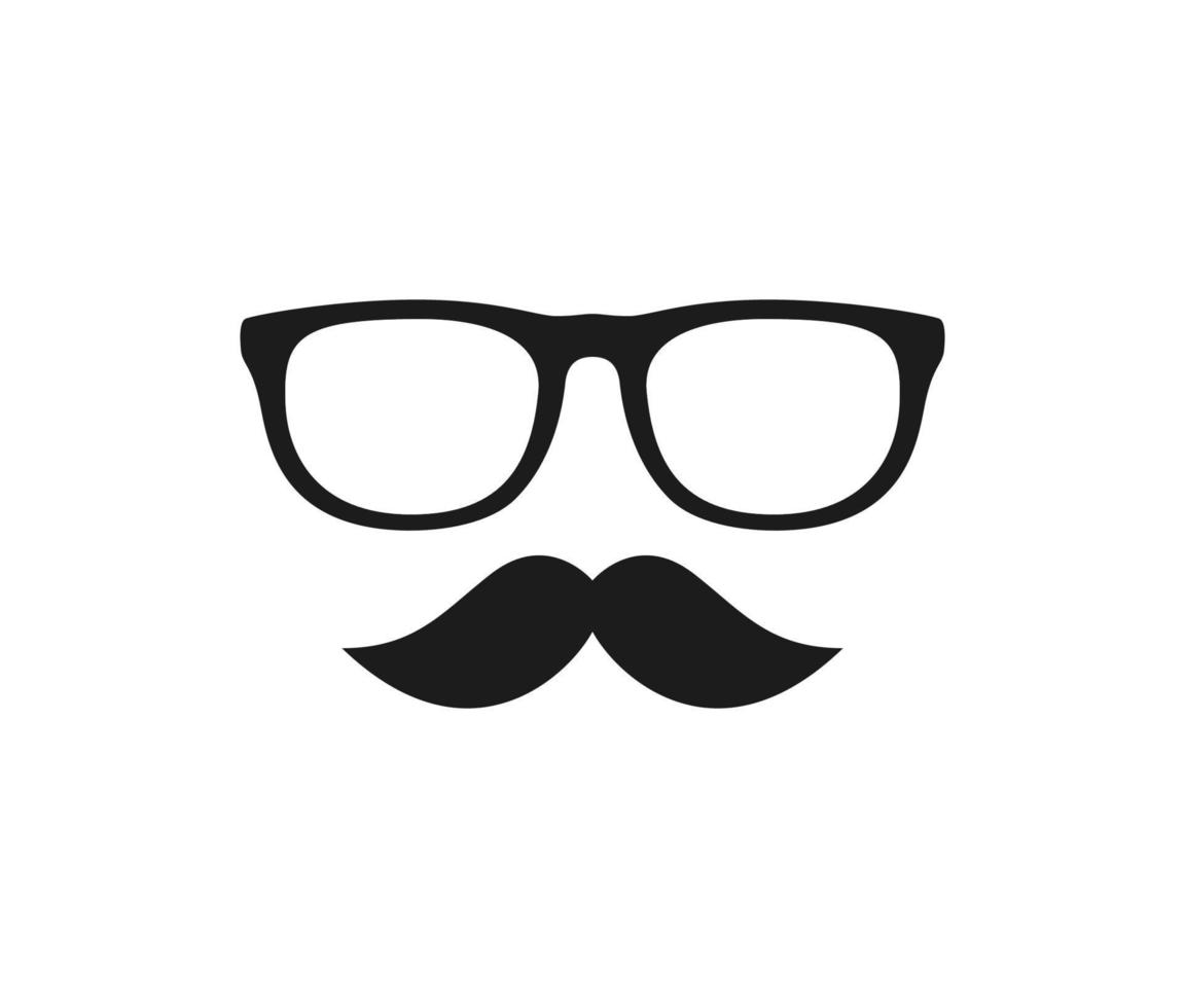 bigote y gafas aislado sobre fondo blanco. vector