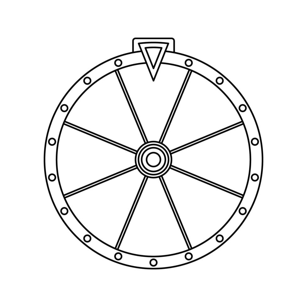 Coloring page with Fortune Wheel for kids vector