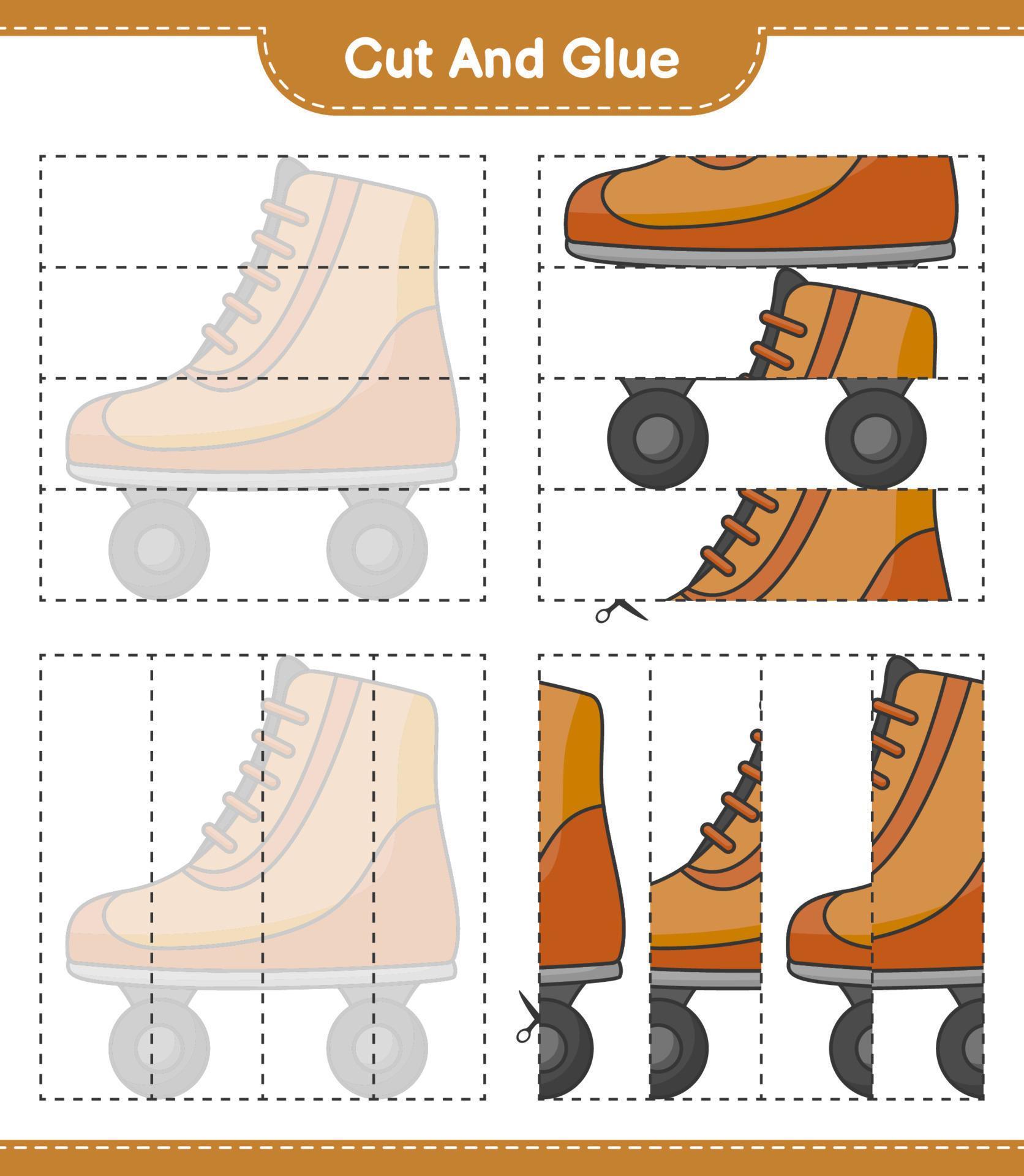 Cut and glue, cut parts of Roller Skate and glue them. Educational