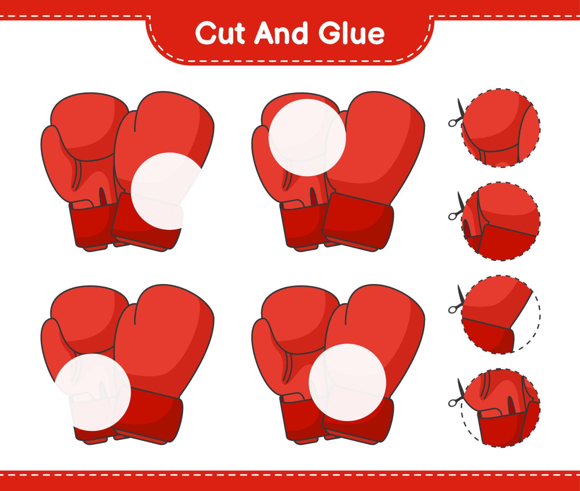 Cut and glue, cut parts of Boxing Gloves and glue them. Educational