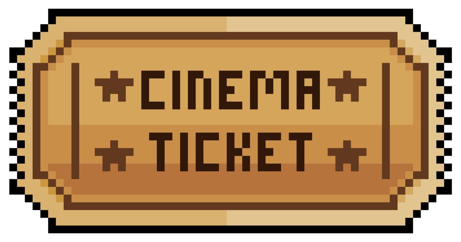 icono de entrada de película de pixel art para juego de 8 bits sobre fondo blanco vector