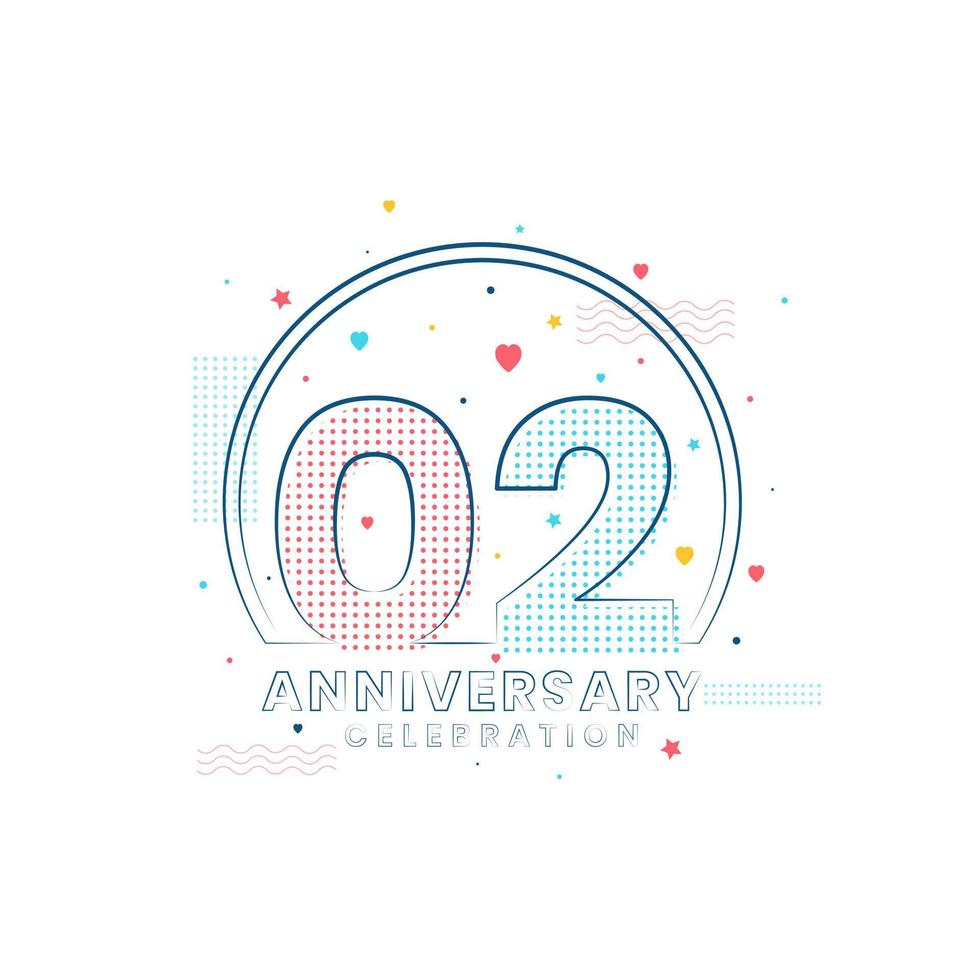 2 years Anniversary celebration, Modern 2 Anniversary design vector