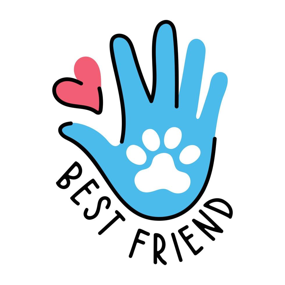 Get this amazing flat sticker of pet friend vector