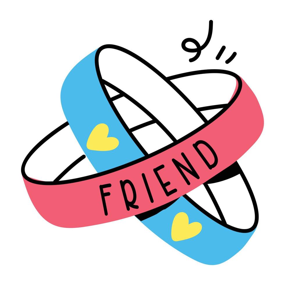 Grab this amazing flat sticker of friendship band vector