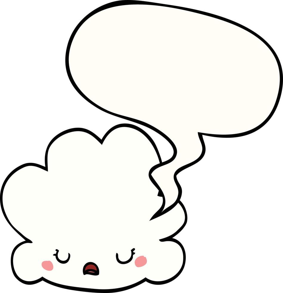 cute cartoon cloud and speech bubble vector