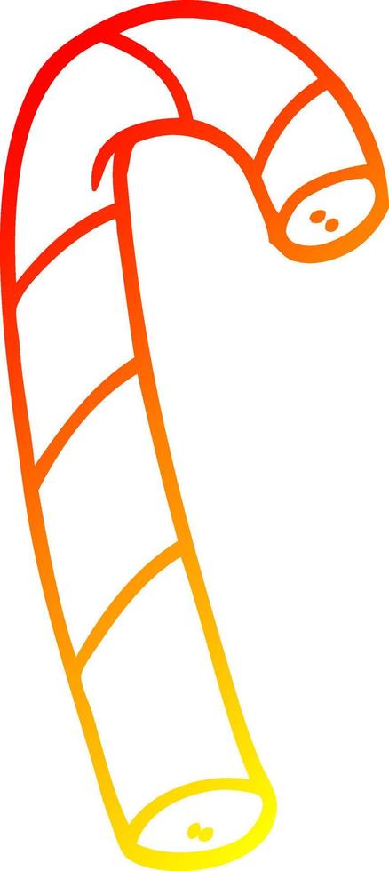 warm gradient line drawing cartoon striped candy cane vector