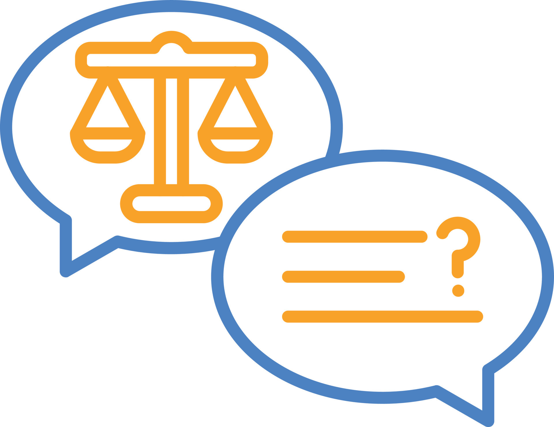 Discussion Blue And Orange Line Icon 9958326 Vector Art at Vecteezy