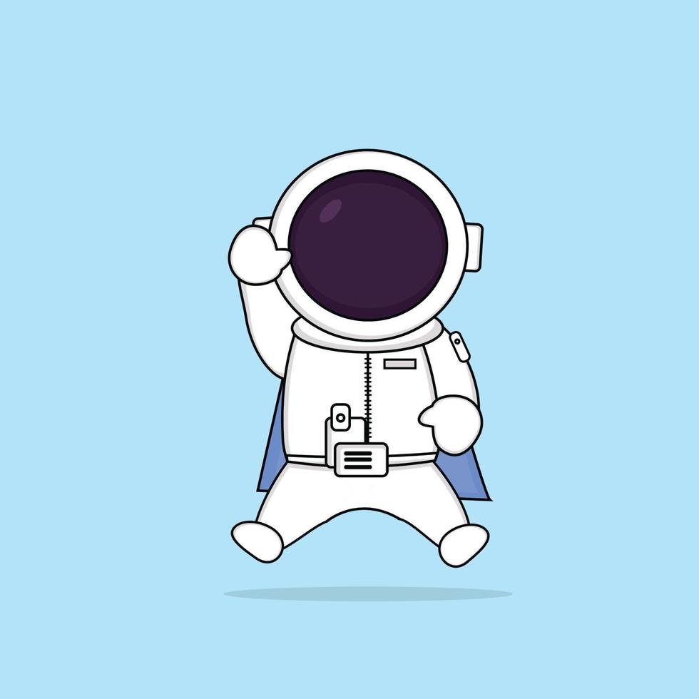 cute astronaut hero is fly vector