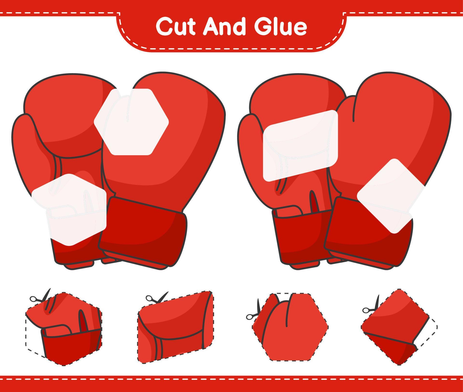 Cut and glue, cut parts of Boxing Gloves and glue them. Educational