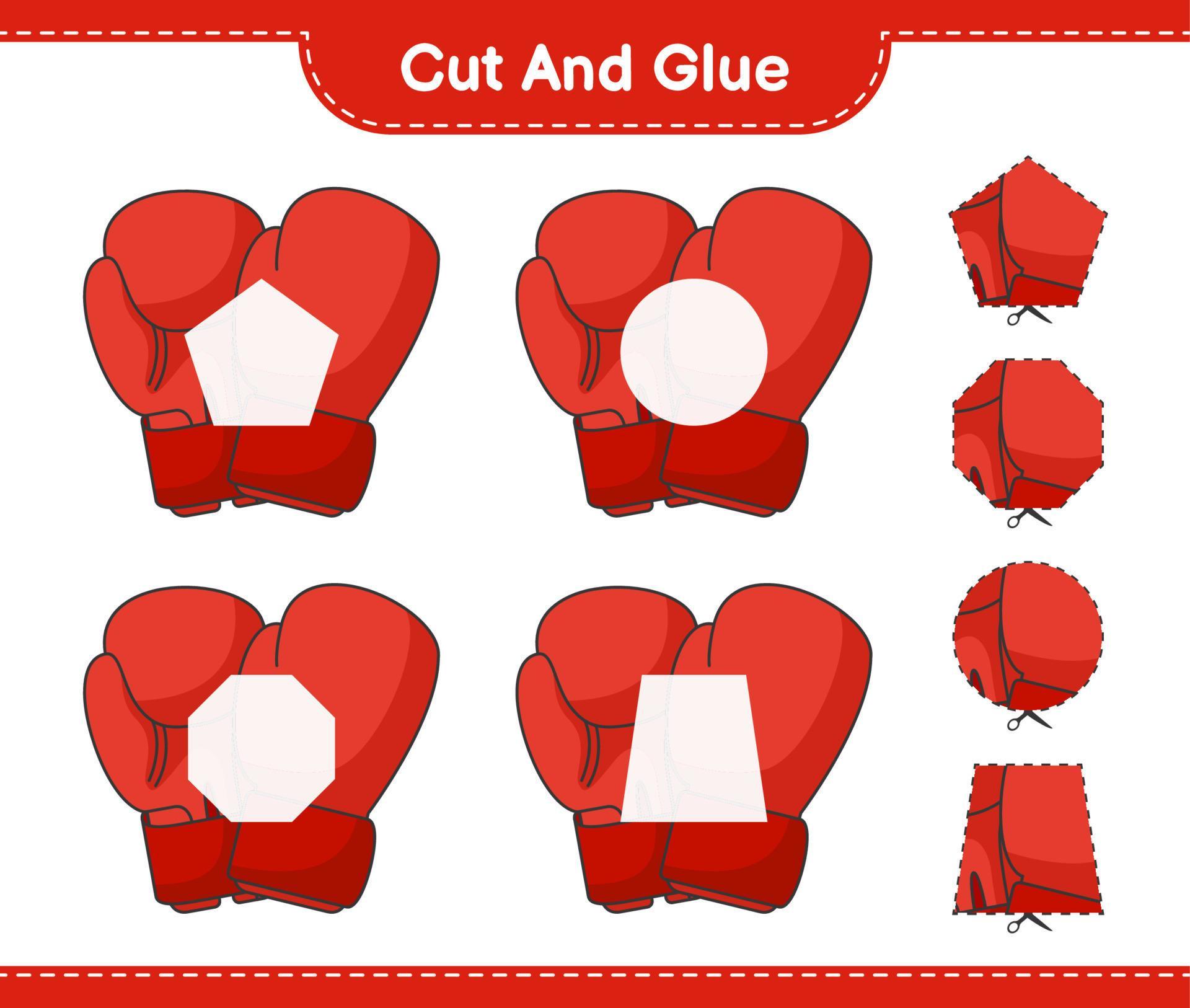 Cut and glue, cut parts of Boxing Gloves and glue them. Educational
