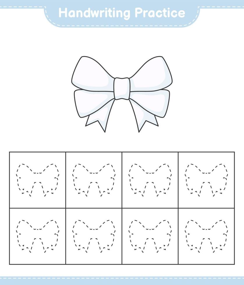 práctica de escritura a mano. trazando líneas de cinta. juego educativo para niños, hoja de cálculo imprimible, ilustración vectorial vector