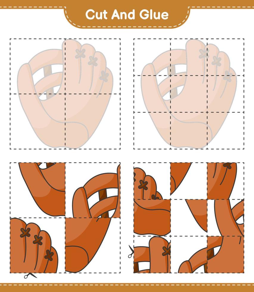 Cut and glue, cut parts of Baseball Glove and glue them. Educational