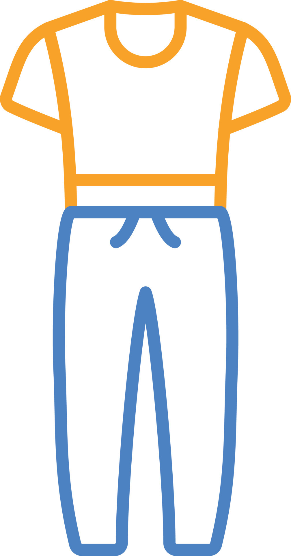Jumpsuit Blue And Orange Line Icon 9959752 Vector Art at Vecteezy