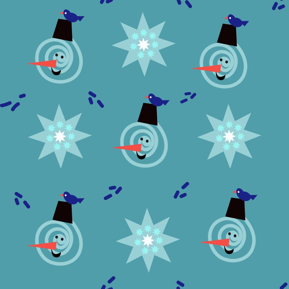 pattern winter snowmen vector