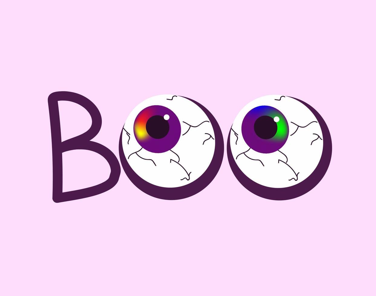 Halloween party zombie eyeballs icon set. Isolated flat cartoon vector illustration.