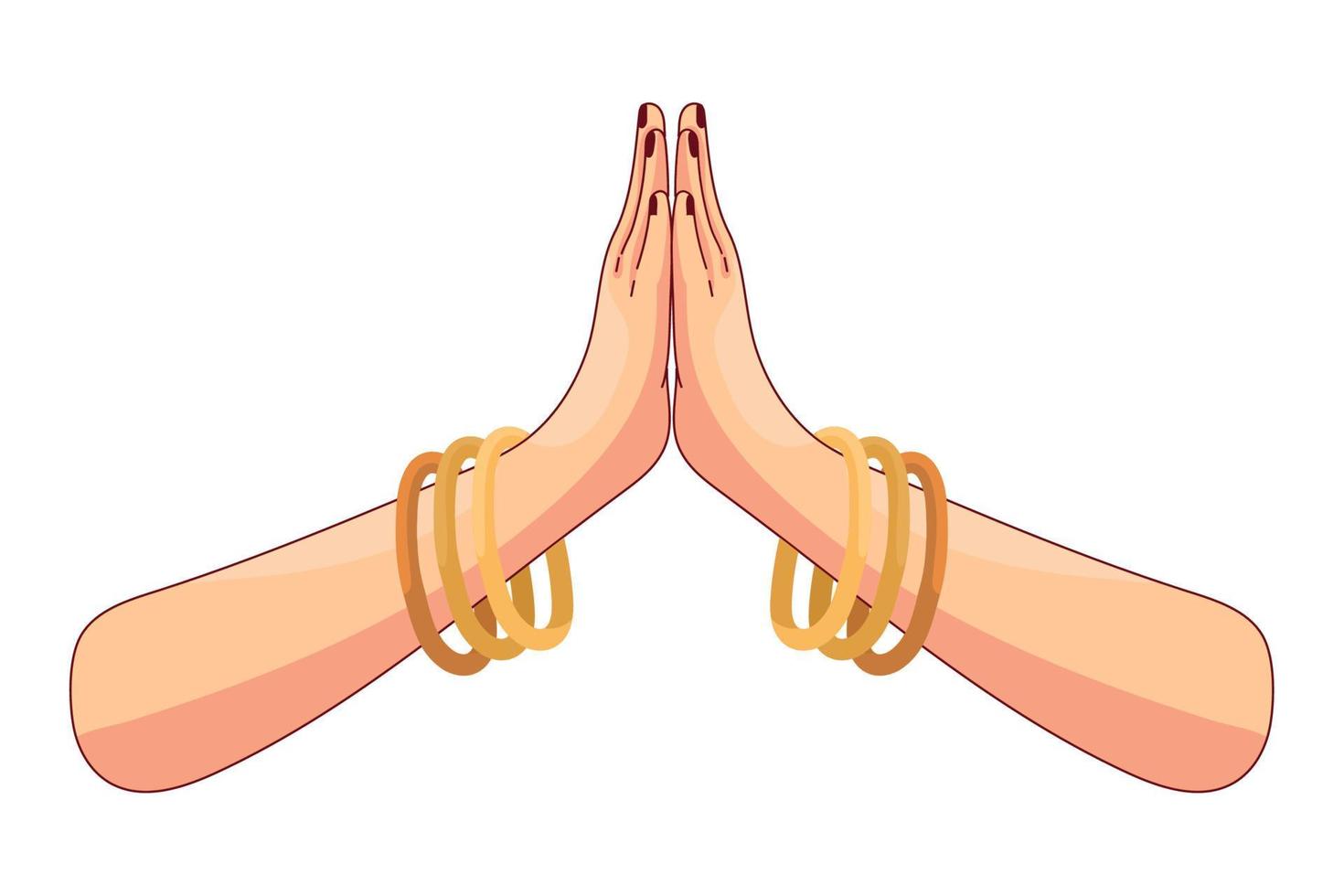 female hands in namaste vector