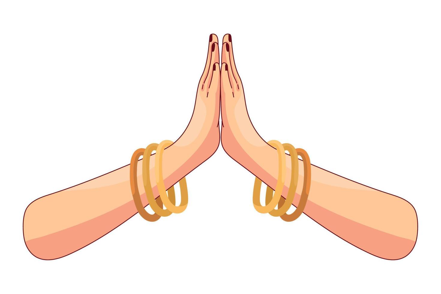 female hands in namaste vector